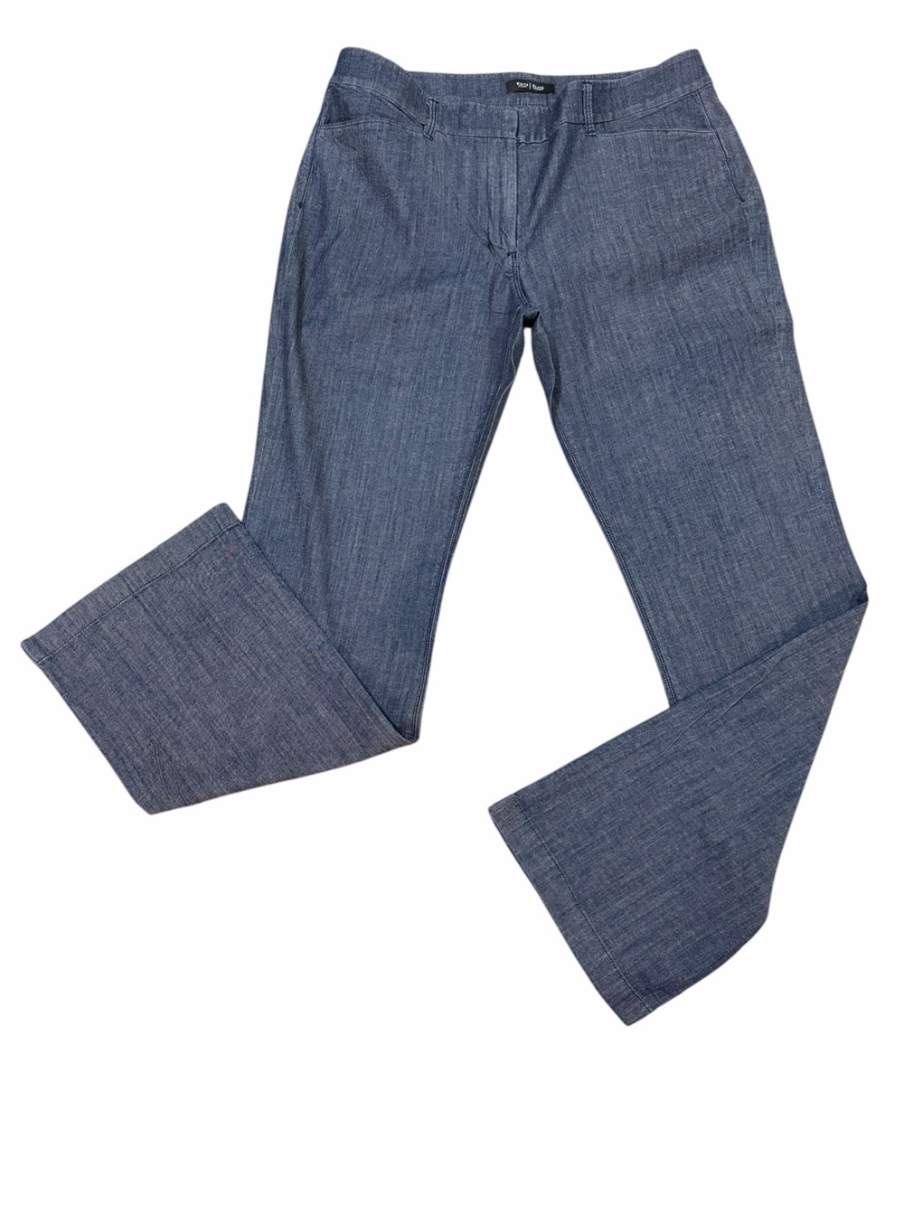 WHBM Flare Leg Denim Trouser Pant Blue 12R Lyocell Stretch